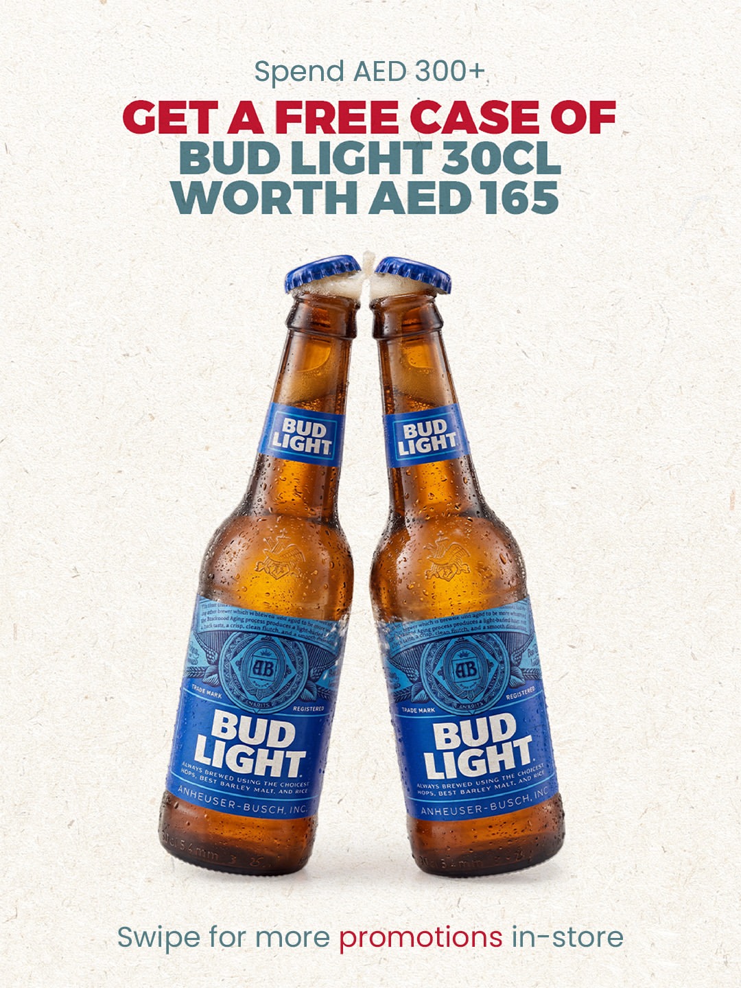 Free Case of Bud Light 30cl